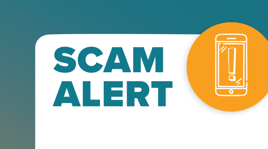 banner stating "scam alert"